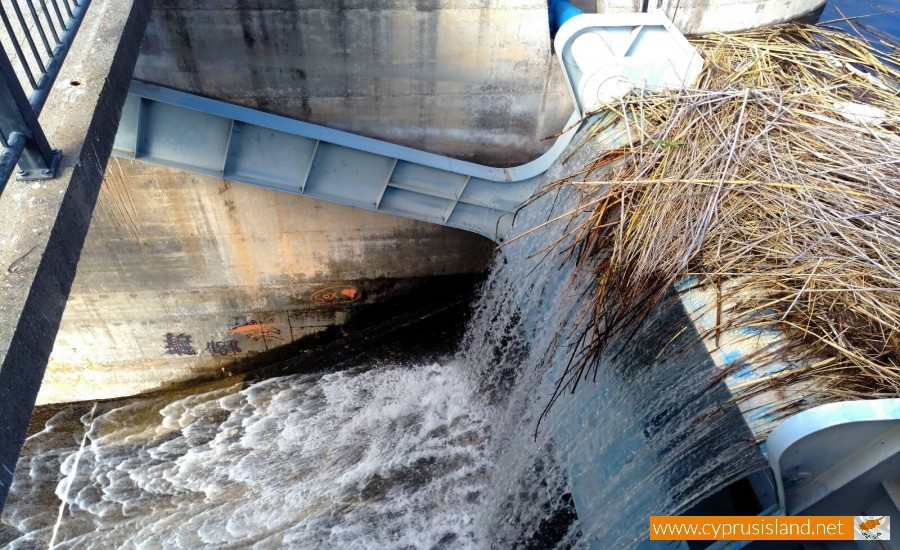 Germasogeia Dam overflowing